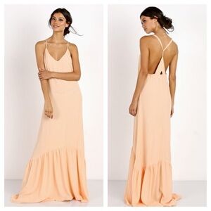chinese dress ladies Kiyah Slinky Cut Out Maxi Dress / Red | Meshki